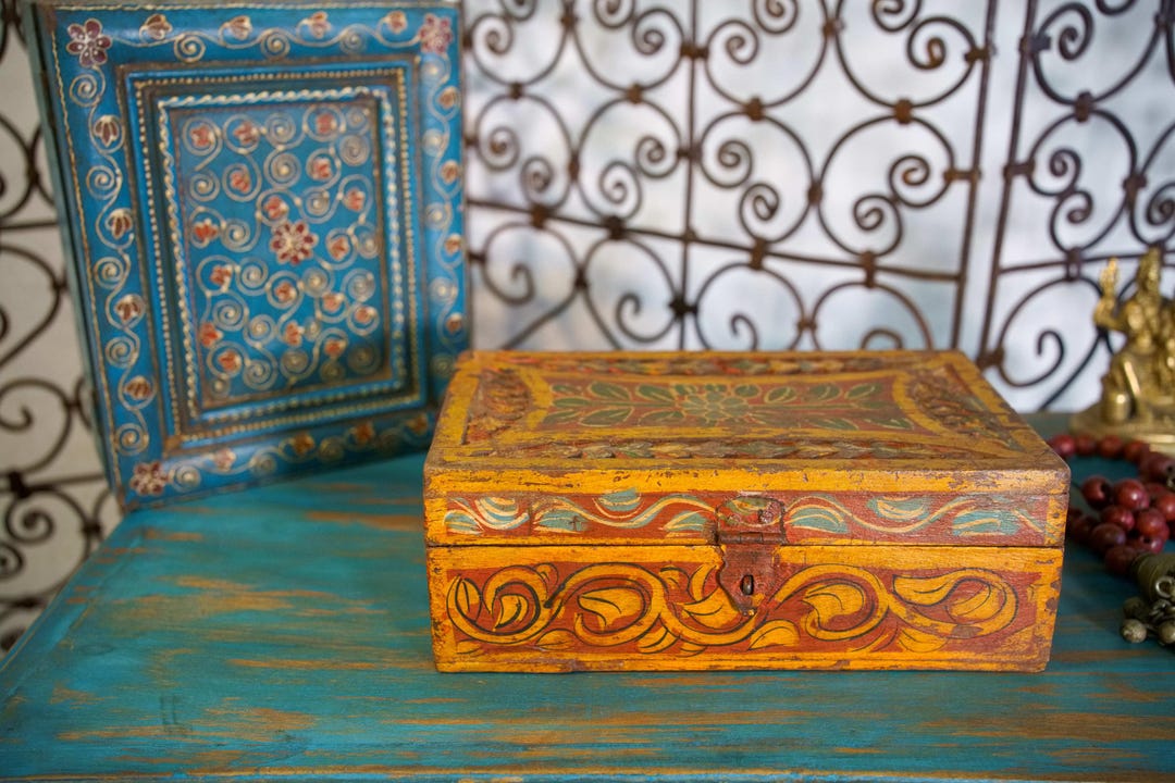 Painted Indian Box - Etsy