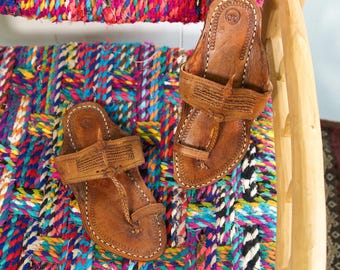 Indian leather flip flops