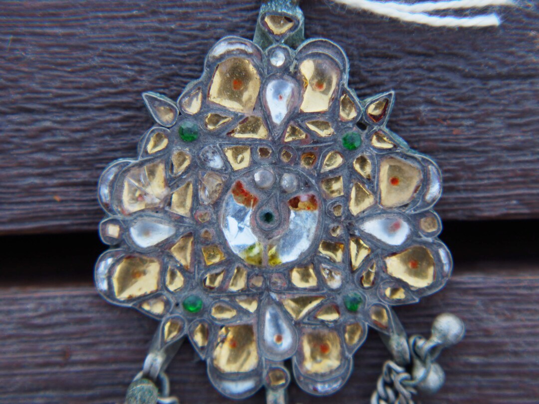 Antique Indian Tribal Raja Glass Paste Pendant, Mughal Jewelry, Indian ...