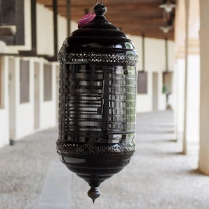 lanterne, lampe indienne en métal perforé, lampe ethnique en métal fait main cod.LM19N