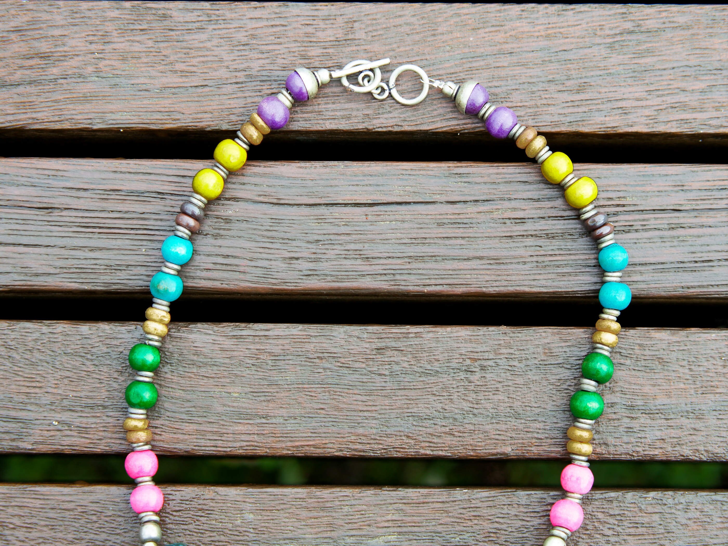 Collier Artisanal En Noix De Coco Multicolore - Artisanat Indonésie - Bijou Ethnique Femme - Neuf Avec étiquettes