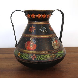 Painted Metal Vase