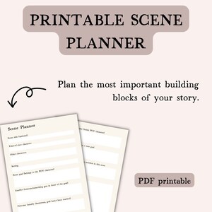 Scene planner worksheet, Digital and printable novel outline template, Writing a book checklist, Story mapping worksheets