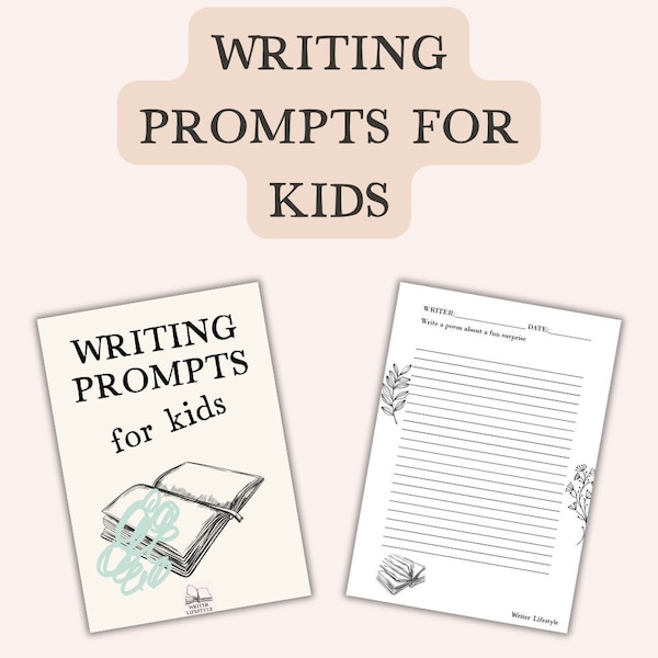 Writing prompts bundle for kids, Fun story ideas for young writers, Printable story pages for writing practice