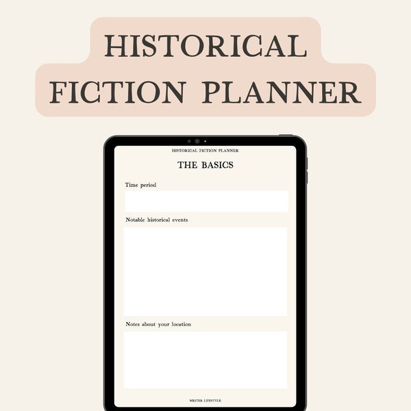 Historical fiction planner, World-building template for writers, Printable worksheets, Interactive workbook, Novel planning PDF