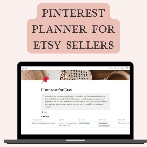 Notion Pinterest Planner Etsy