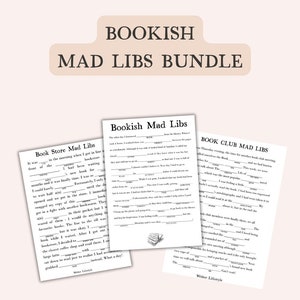 Printable mad libs bundle for bookworms, Book club game, Funny party games for school or work, Book club ice breaker activities