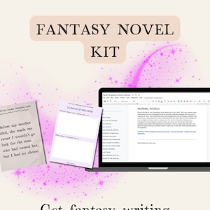 Fantasy novel kit: Fantasy writing prompts, Worldbuilding planner and Novel outline template