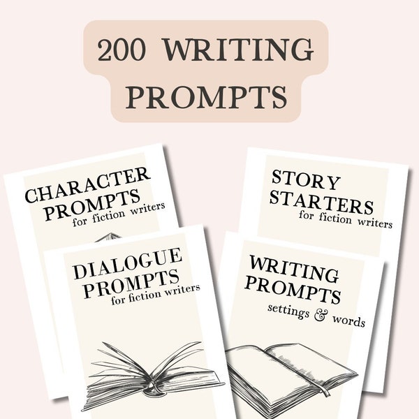 Writing prompts ebook BUNDLE with 200 unique prompts for creative writing inspiration, Writing prompts for fun writing exercises PDF