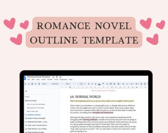 Romance novel outline template for Google Docs, Book writing beat sheet