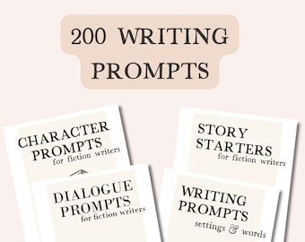 Writing prompts ebook BUNDLE with 200 unique prompts for creative writing inspiration, Writing prompts for fun writing exercises PDF