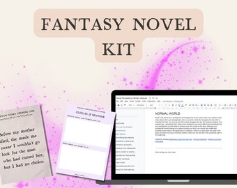 Fantasy novel kit: Fantasy writing prompts, Worldbuilding planner and Novel outline template