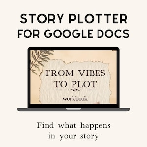 All vibes and no plot workbook, Book writing story planner for Google Docs, Fiction writing template, Story elements mapping