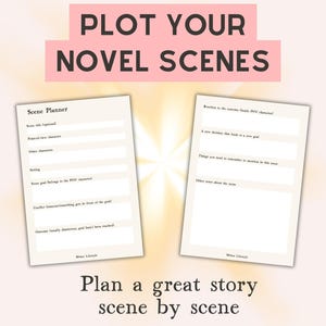 Novel scene planner printable, Novel outline template, Writing a novel printable, Nanowrimo planning for writers, Story mapping worksheets