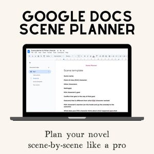 Google Docs scene planner for plotting a novel, Book writing outline template