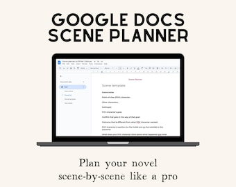 Scèneplanner voor Google Documenten voor het plotten van een roman, sjabloon voor het schrijven van boeken