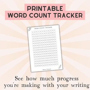 Word-Zähler für Writer, Printables zum Schreiben eines Buches, NaNoWriMo-Planer