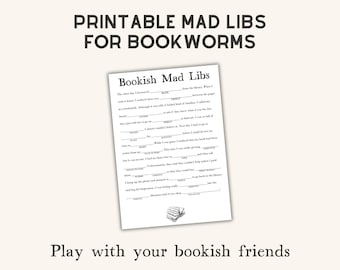 Bookish mad libs printable: Library themed literary game
