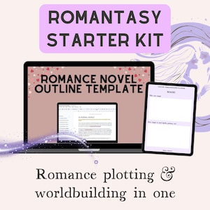Zestaw startowy Romantasy z szablonem powieści romantycznej i planerem budowania świata fantasy