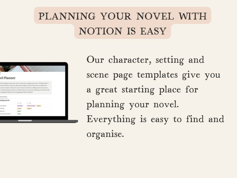 Notion Novel Planner Notion Template for Authors Writing a Book