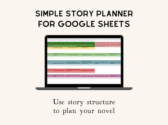 Story structure novel planner for Google Sheets
