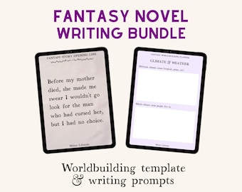 Fantasy writer bundle with writing prompts and worldbuilding planner
