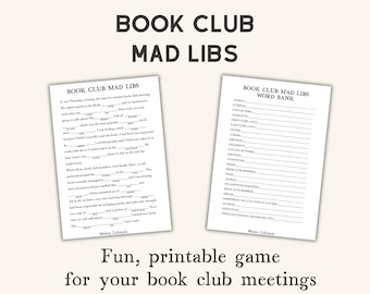 Mad libs game for a book club meeting (PDF)