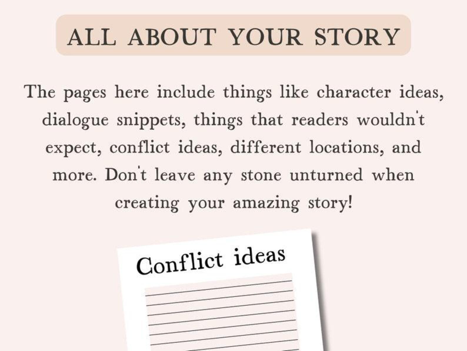Brainstorming Template for Writers, Novel Planning Printables, Story ...