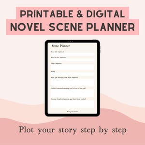 Scene planner worksheet, Digital and printable novel outline template, Writing a book checklist, Story mapping worksheets