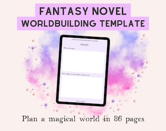 Fantasy worldbuilding planner, Interactive workbook for writers, World building worksheets