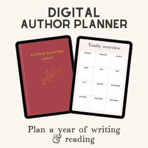 Undatiert, Autorenplaner PDF für Notizapps wie Goodnotes (Jahres-, Monats- und Wochenplanung)