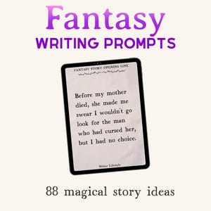 Fantasy writing prompts ebook, Dialogue prompts, story starters, short story ideas PDF