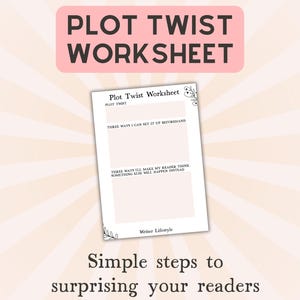 Plottwist-Arbeitsblatt, Roman-Plotting-Planer zum Ausdrucken, Plot-Vorlage, Writer-Printables und Autorenressourcen für die Buchplanung