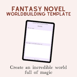 Fantasy setting planning template for worldbuilding and lore (PDF)
