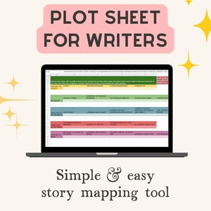Digital plot planner for Google Sheets, Plot outline spreadsheet, Creative writing story structure, Novel mapping tool for authors