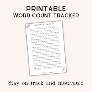 Rastreador de recuento de palabras imprimible para escritores (PDF)