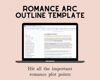 Modèle de contour de roman d'amour, organisateur d'histoires (Google Docs)