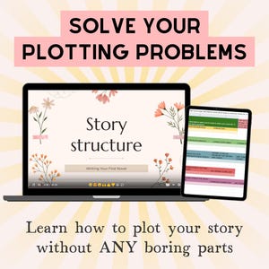 Story structure workshop and digital story planner, Writing a novel course and story mapping template, Outline writing guide for writers