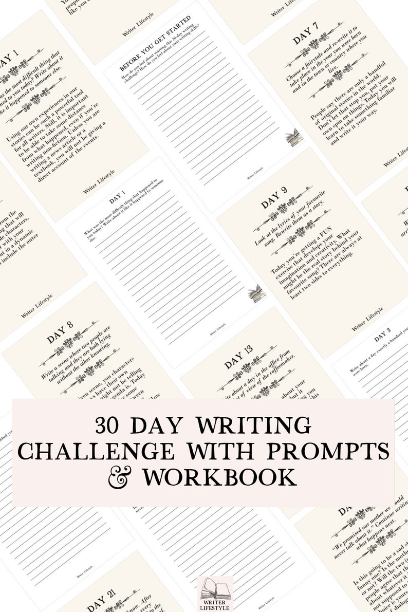 30 Day Writing Challenge With Workbook Daily Creative Writing Etsy Uk