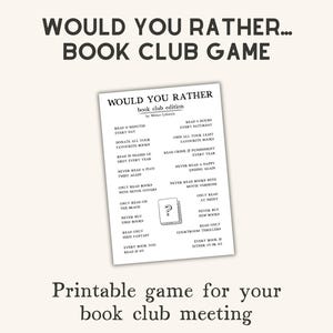Printable 'Would You Rather' reading group icebreaker (PDF)