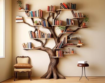 Tree branch floating bookshelf decor live edge wall mount corner shelf driftwood shelf wall decor