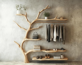 Solid wood coat rack wall mount wooden shoe stand coat rack standing wall coat rack floor shelf shoe coat hanger handmade furniture