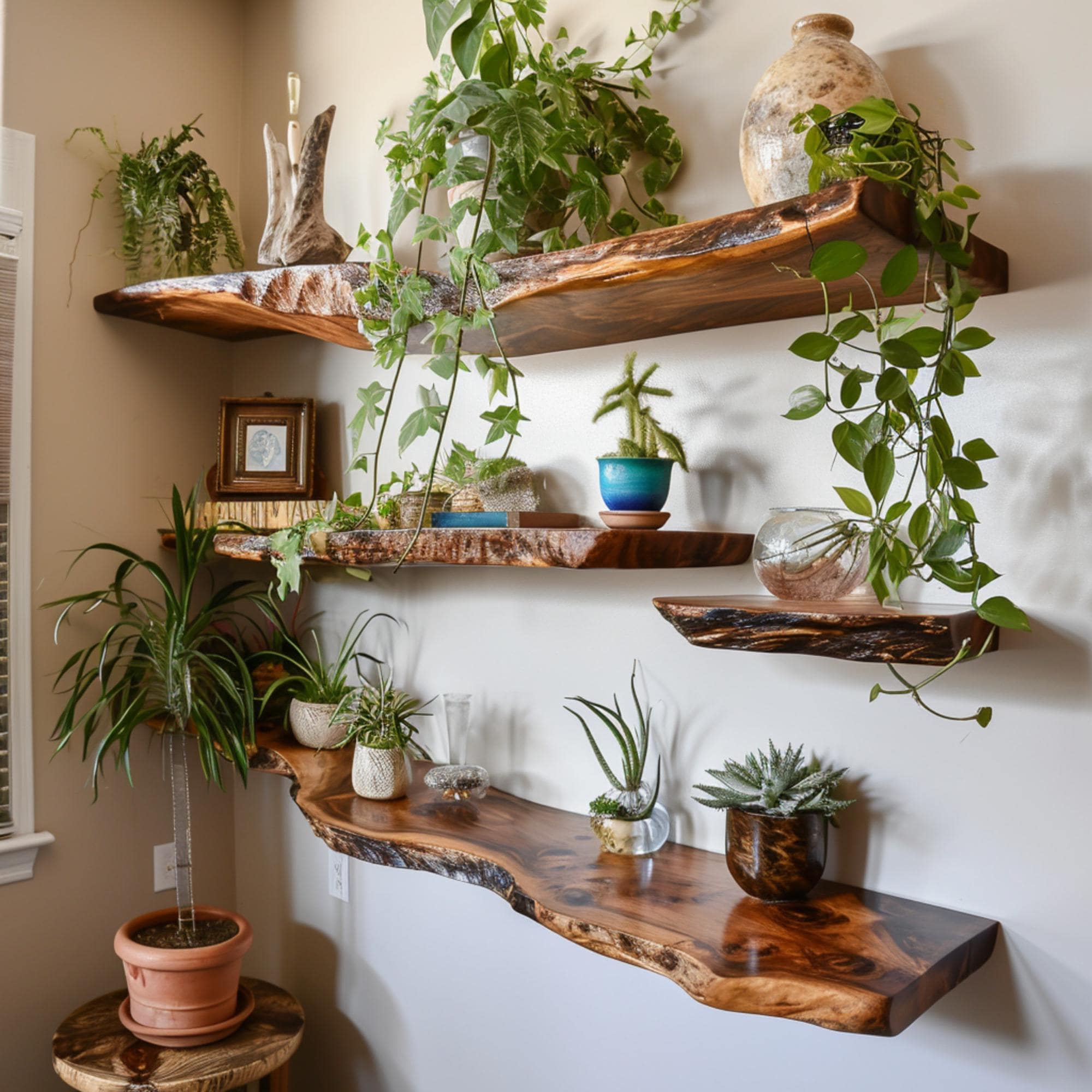 Floating corner wall shelf live edge floating shelf display shelf custom floating shelf small floating shelf home decor housewarming gift