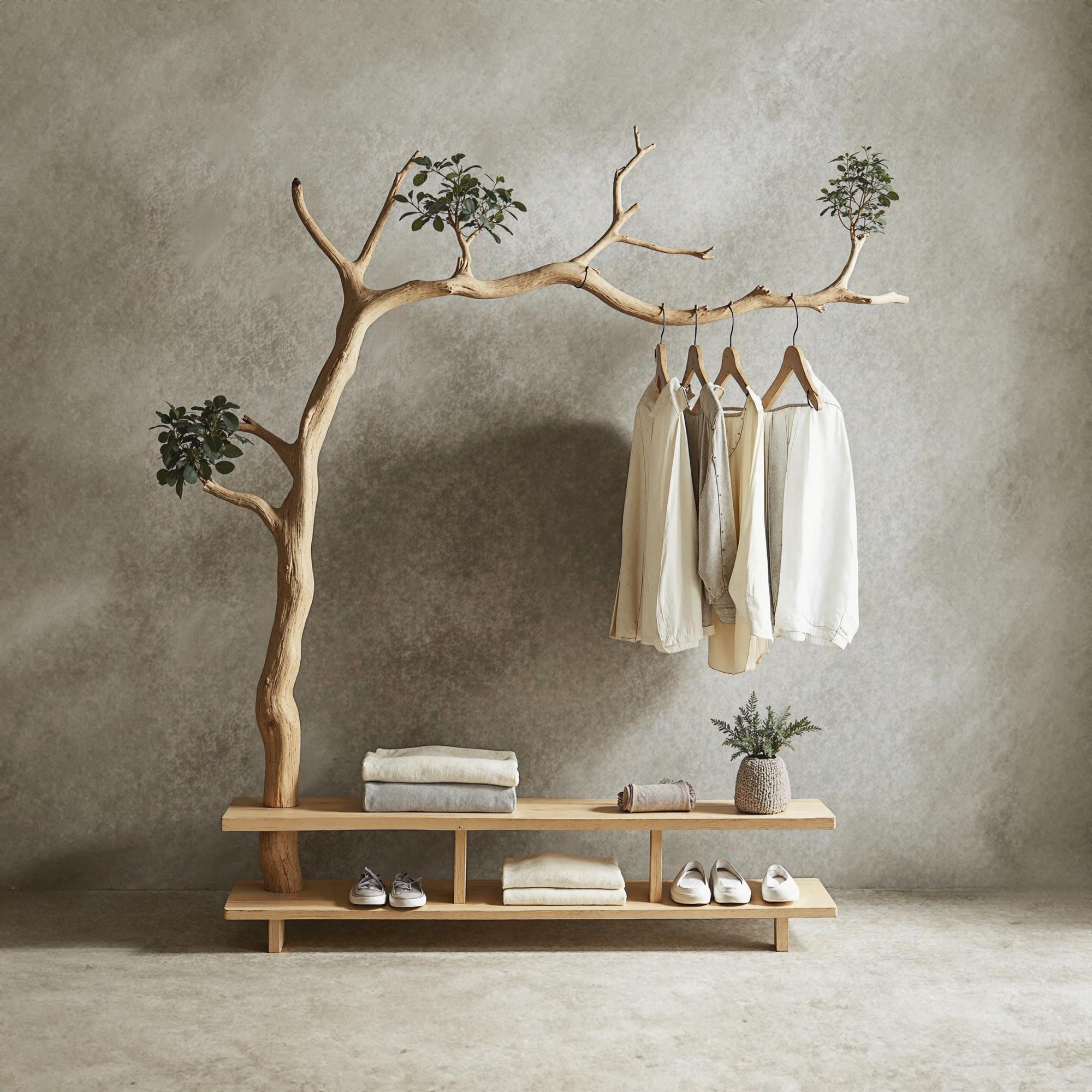 Driftwood branch coat hanger wall mount unique towel hook coat rack with shelf branch wall hanger entryway coat rack housewarming gift