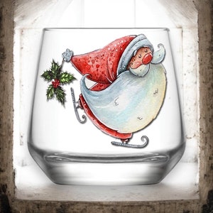 Santa Claus, Whisky Glass, noel, new year gift