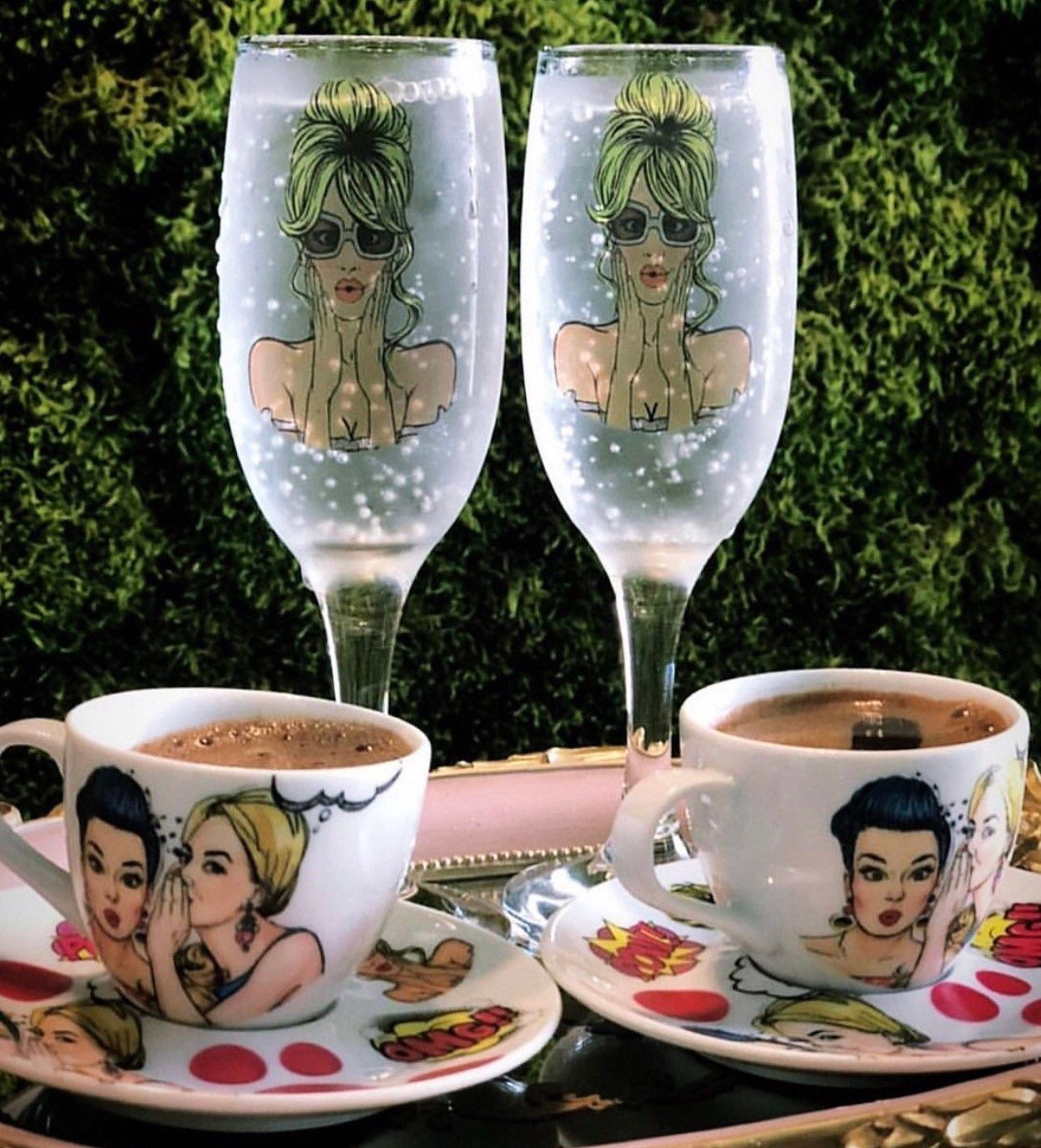 Champagne Glass, Pop Art Glass, Set of 2, 190 Cc Etsy Ireland