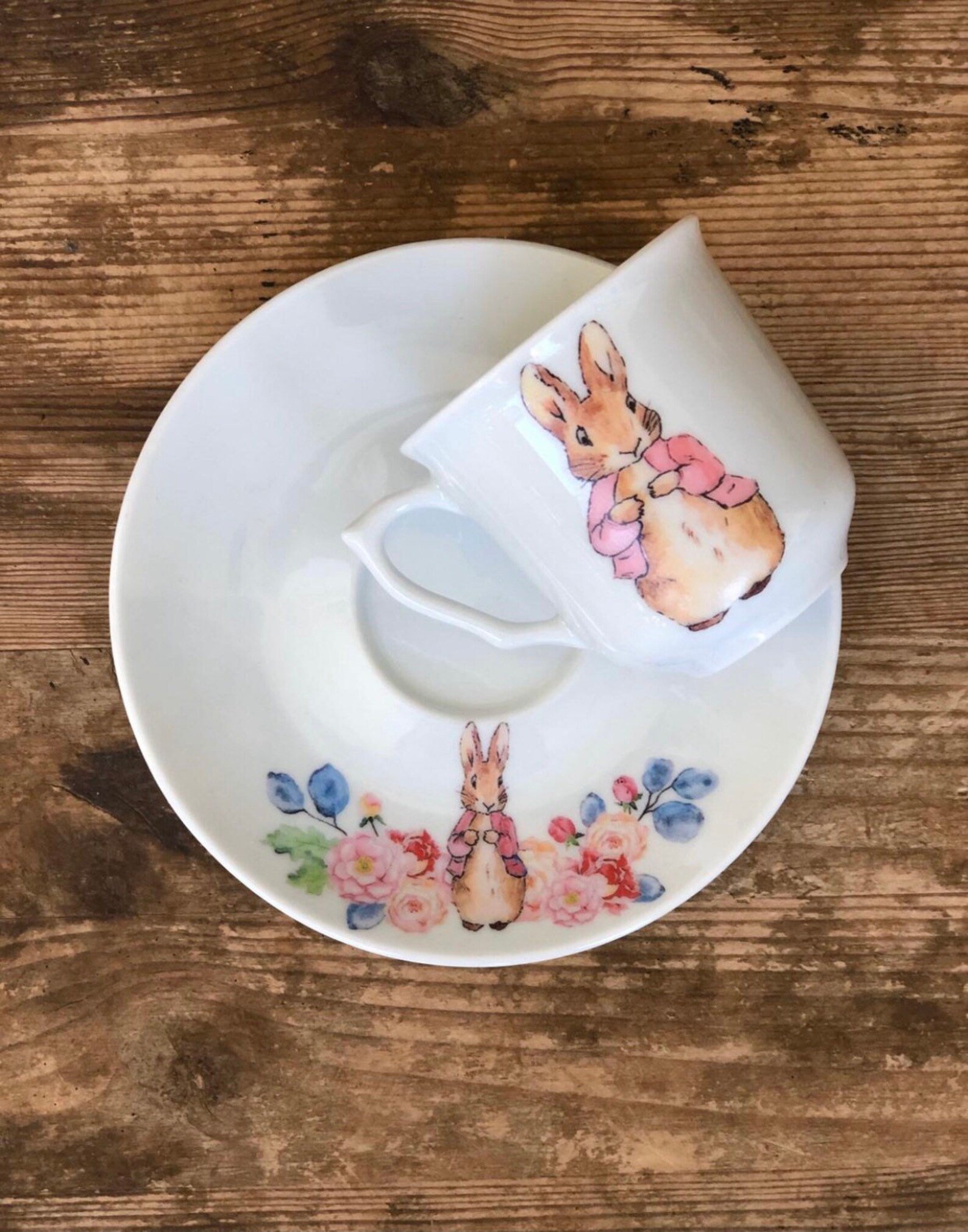 Rabbit Porcelain Tea Cup and Saucer, Rabbit Porcelain Coffee Cup and ...