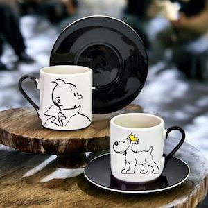 tintin adventures, tin tin coffee cup, tin tin espresso cup, tin tin coffee mug, tin tin