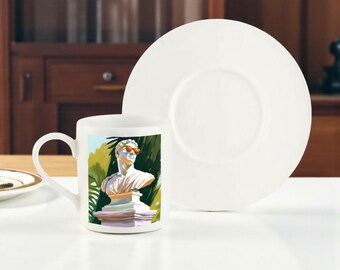 Sculpture Art Espresso Cup and Saucer – Modern Coffee Ritual Gift