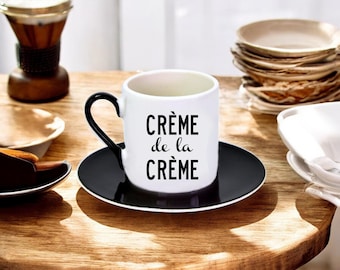 Crème de la Crème Espresso Cup, Chic Porcelain Coffee Cup